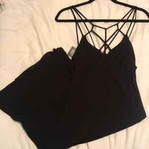 Black Strappy knee length dress